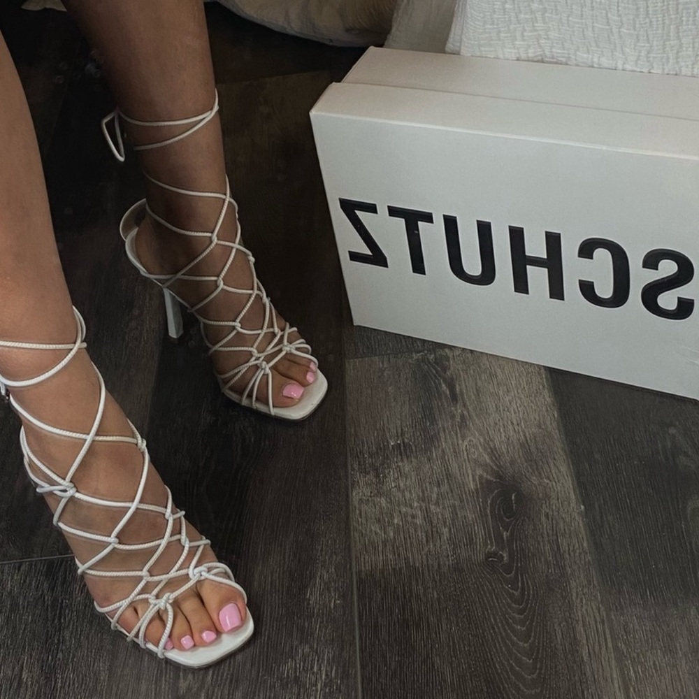 Schutz Heyde strap sandal white
